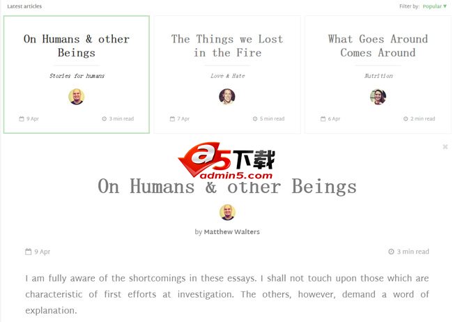  html5网格布局动画打开内容特效
