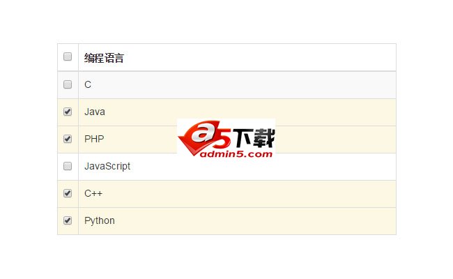  jQuery表格行全选反选单选代码