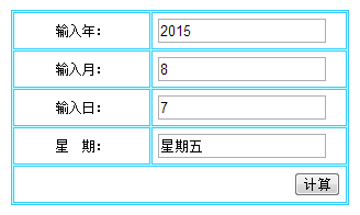 JavaScript计算某一天是星期几的方法