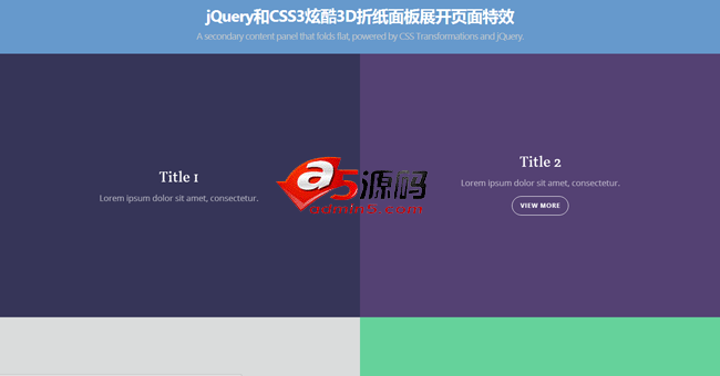 	 jquery全屏3D鼠标经过显示详细链接按钮特效代码