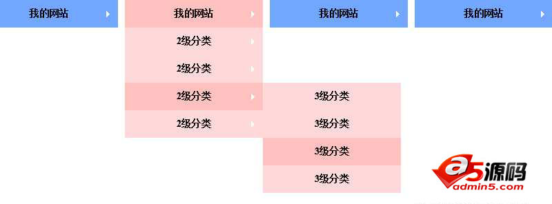 jQuery三级下拉列表导航菜单