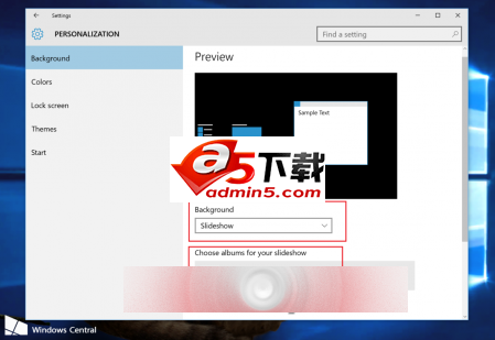怎么设置Win10系统在无电源情况下开启壁纸幻灯片放映