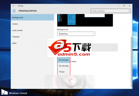 怎么设置Win10系统在无电源情况下开启壁纸幻灯片放映