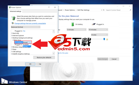 怎么设置Win10系统在无电源情况下开启壁纸幻灯片放映