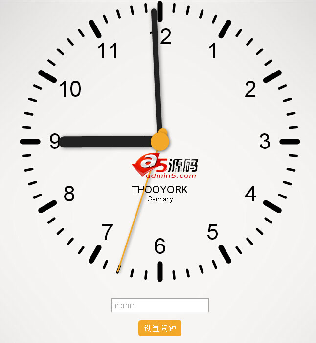 Jquery+html5可设置闹钟并且闹钟会语音提醒的时钟特效代码