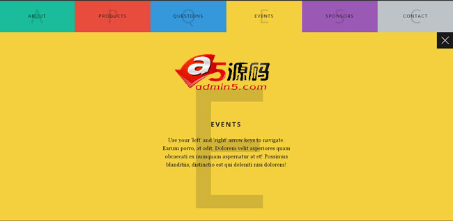 jquery支持键盘左右按键切换的选项卡导航菜单代码并可隐藏