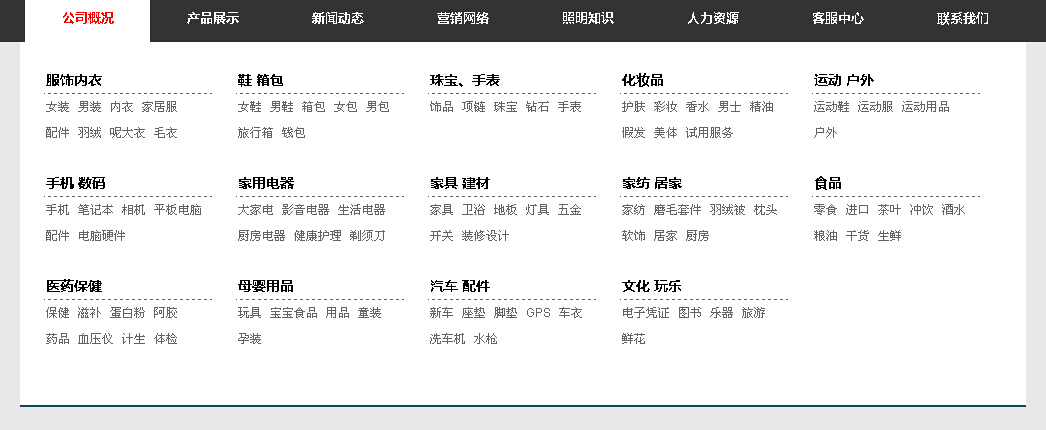 jQuery实现向下滑出的二级菜单效果实例
