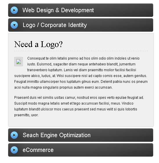 jquery实现的Accordion折叠面板效果代码