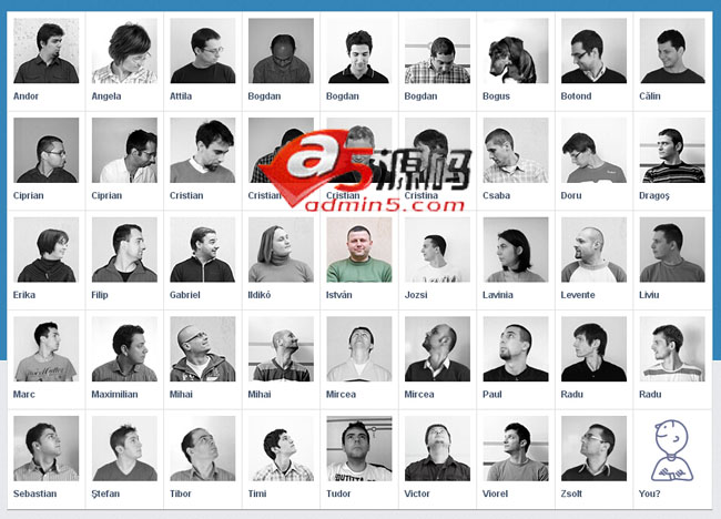 vWSTMalljquery个性人面部跟随鼠标转向相册代码下载