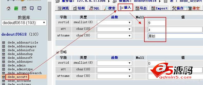 织梦dedecms自定义属性增加、修改和删除的方法