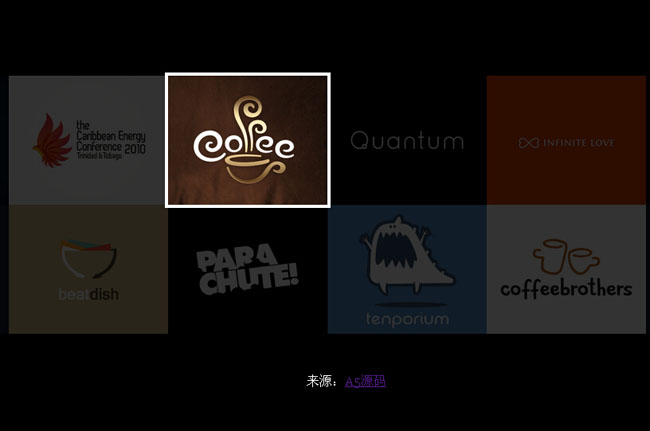 jQuery图片背景墙聚光灯效果代码