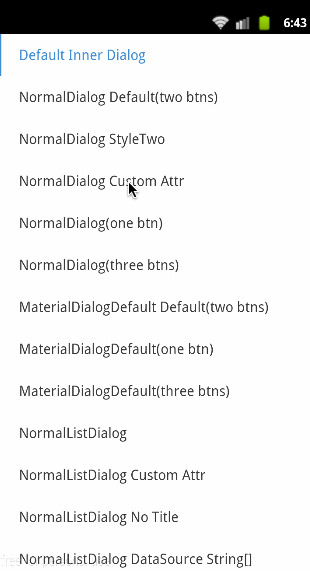Android--各种android弹出dialog效果