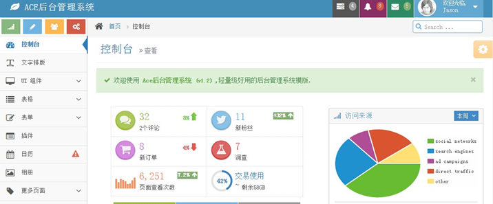 详解基于Bootstrap扁平化的后台框架Ace