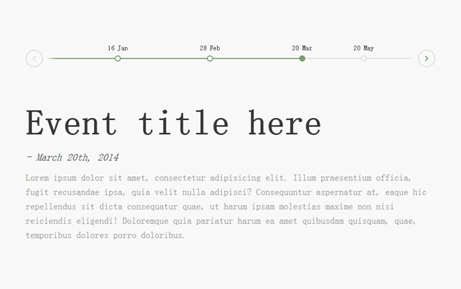  html5水平时间轴描述切换特效