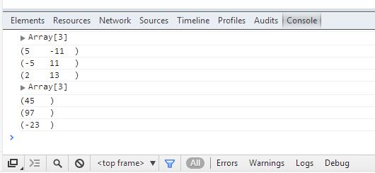 JS实现简单的二维矩阵乘积运算