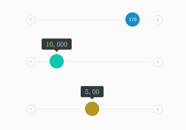  5款不同效果jQuery滑块选值特效