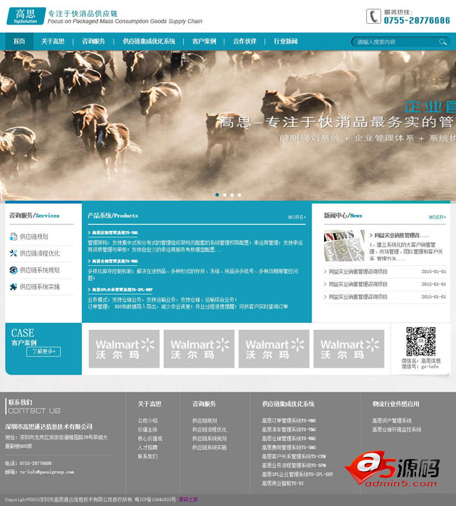 蓝色信息技术公司网站模板