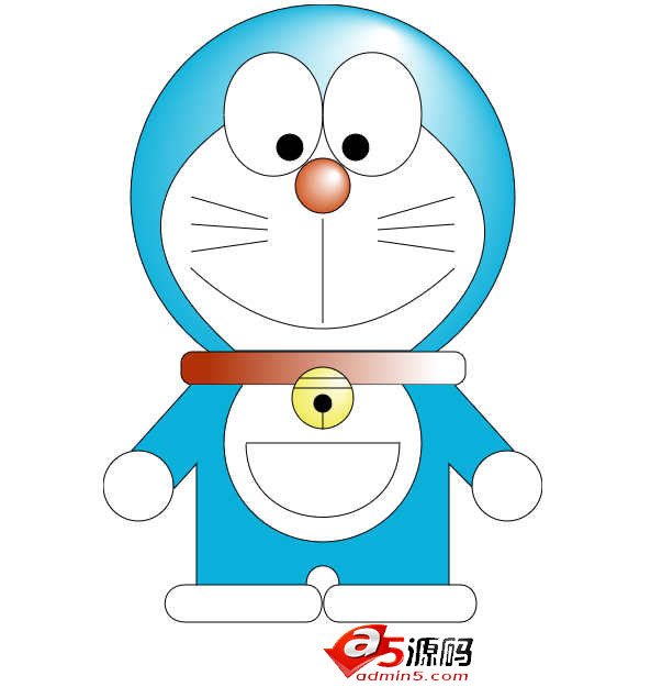 HTML5 canvas哆啦A梦机器猫图形代码