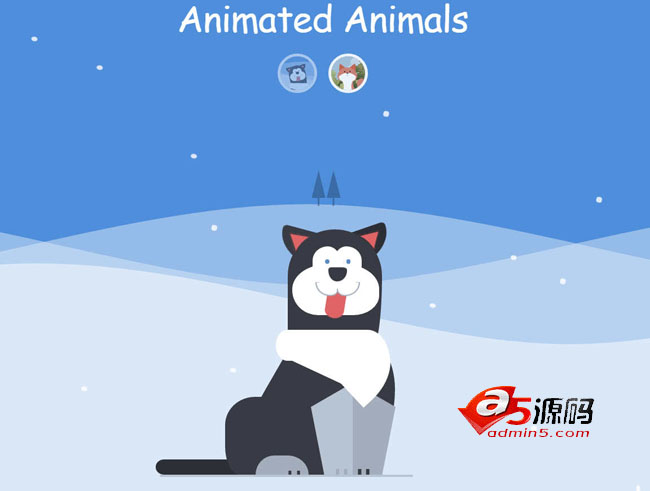 HTML5 SVG卡通动物动画代码