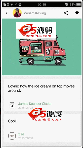 Android项目源码本站分享的第二个设计师网站客户端