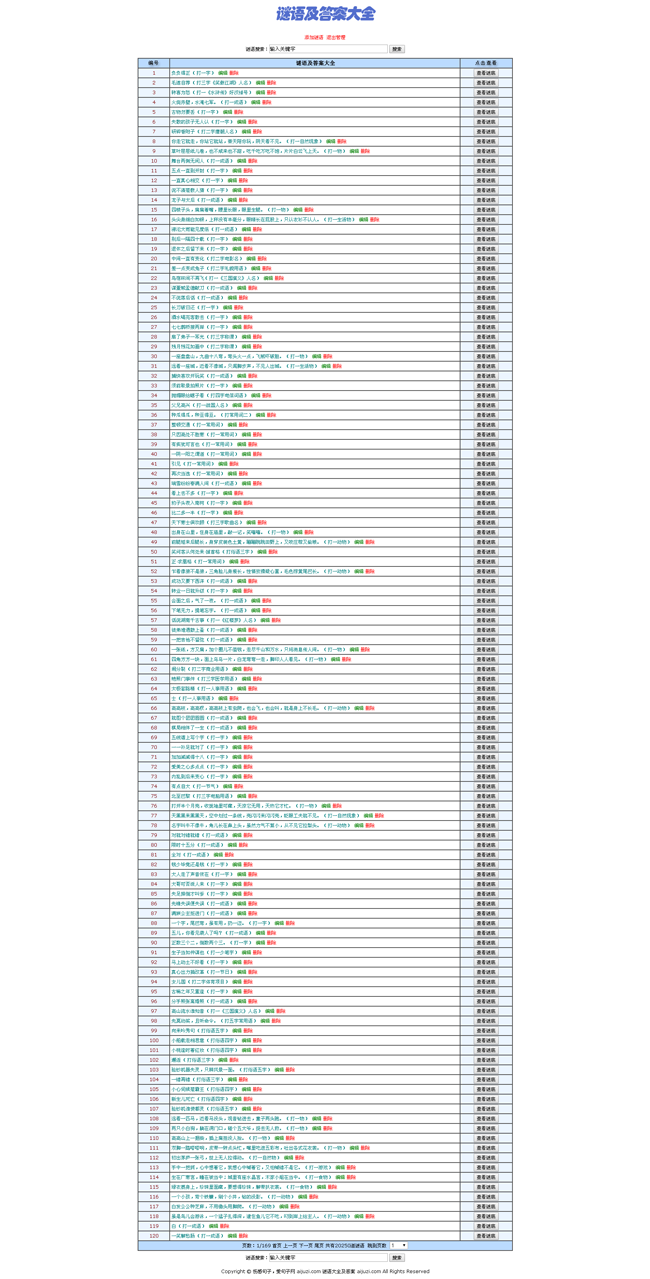 谜语及答案大全
