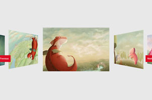 jQuery支持触摸屏3D旋转木马特效