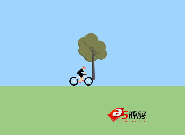 HTML5绘制骑自行车动画特效