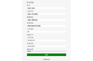 CSS学生档案表单样式代码