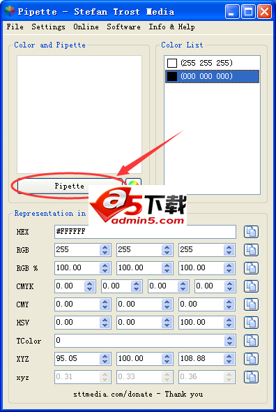 屏幕颜色取色器(Pipette)
