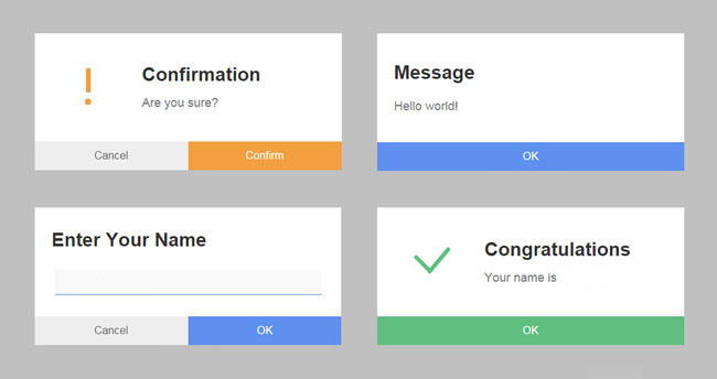 js实现警告框消息框和确认框特效
