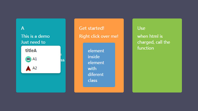 JS鼠标右键上下文菜单配置插件