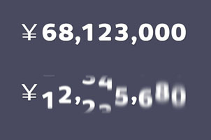 html5数字模糊滚动变清晰动画特效