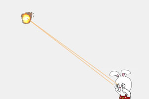 js鼠标点击兔子发射爆破特效