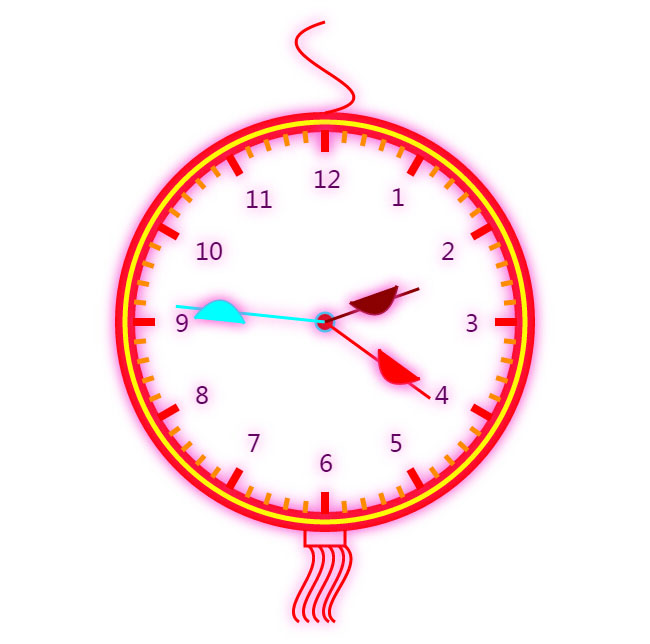  HTML5 Canvas圆形灯笼时钟动画特效