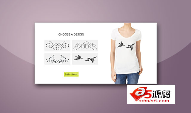 纯js实用T恤衫花纹图案预览特效