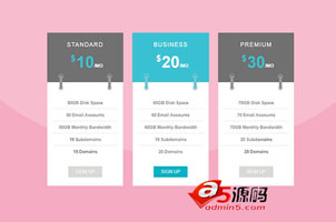 纯CSS3时尚价格表设计效果