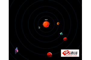 HTML5 canvas太阳系八大行星运行轨道图