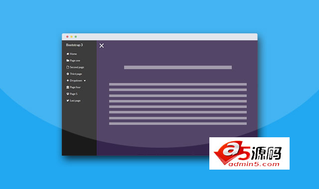 超酷Bootstrap 3 隐藏滑动侧边栏菜单