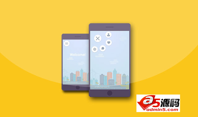 手机APP环形导航菜单设计效果