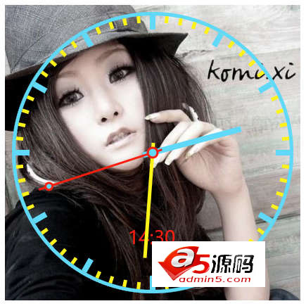 HTML5 canvas背景图片圆形时钟