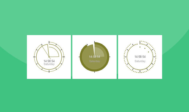 基于canvas的15种不同外观时钟js插件