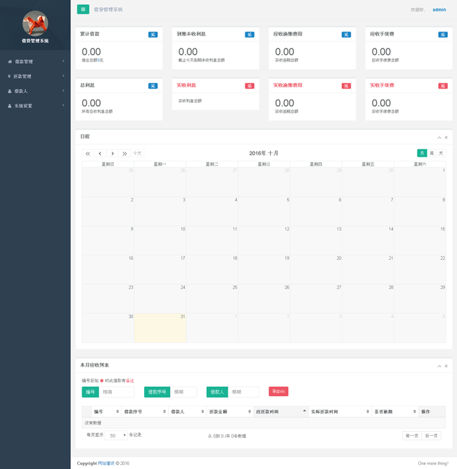 金融类公司必备的财务借贷管理系统源码