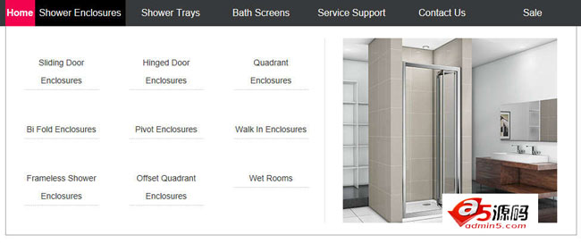 jQuery黑色大型导航下拉菜单