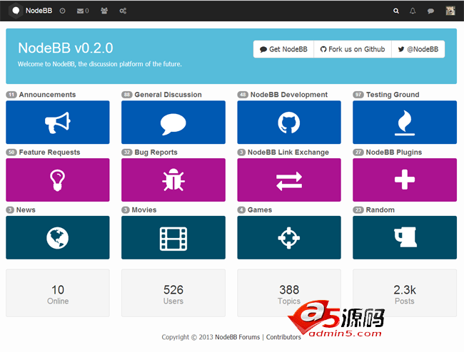 NodeBB (Node.js 论坛系统)