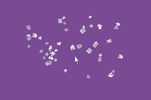 js鼠标点击拖动生成小图标特效