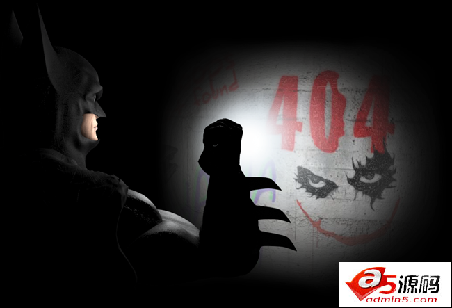 JQUERY带内容交互互动的404黑色全屏蝙蝠侠页面代码