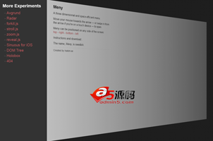 jquery鼠标经过立体显示折叠导航菜单代码meny.js