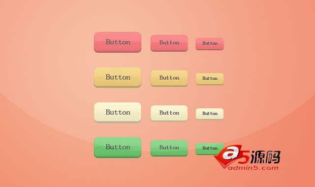 纯CSS3超酷彩色3D按钮样式