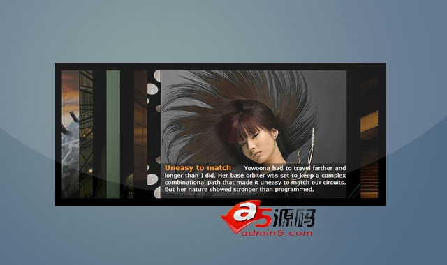 纯js带弹性动画的手风琴图片相册特效