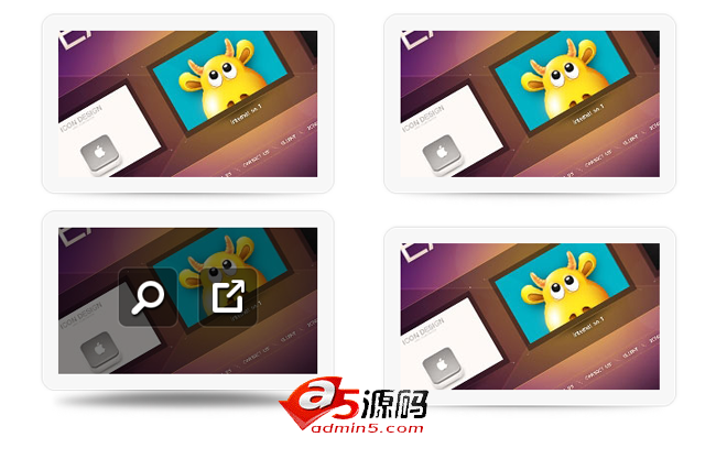 jquery鼠标经过图片显示悬浮按钮图片特效